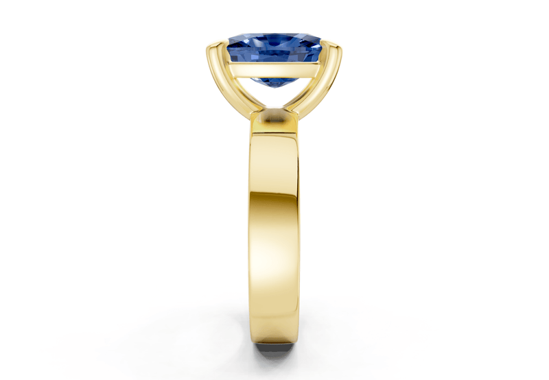 Cascade Sapphire Gemstone Solitaire Elongated Cushion Cut 4mm Engagement Ring - Ring Premier