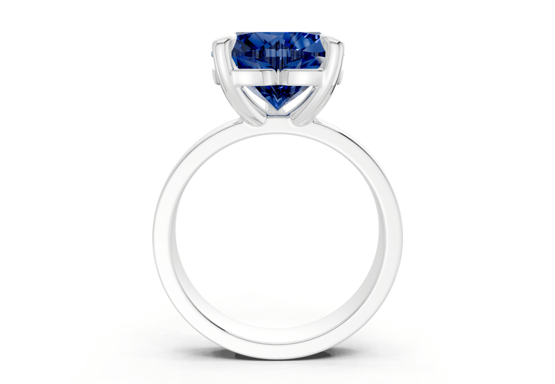 Cascade Sapphire Gemstone Solitaire Heart Cut 4mm Engagement Ring - Ring Premier