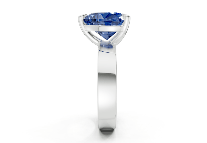 Cascade Sapphire Gemstone Solitaire Heart Cut 4mm Engagement Ring - Ring Premier