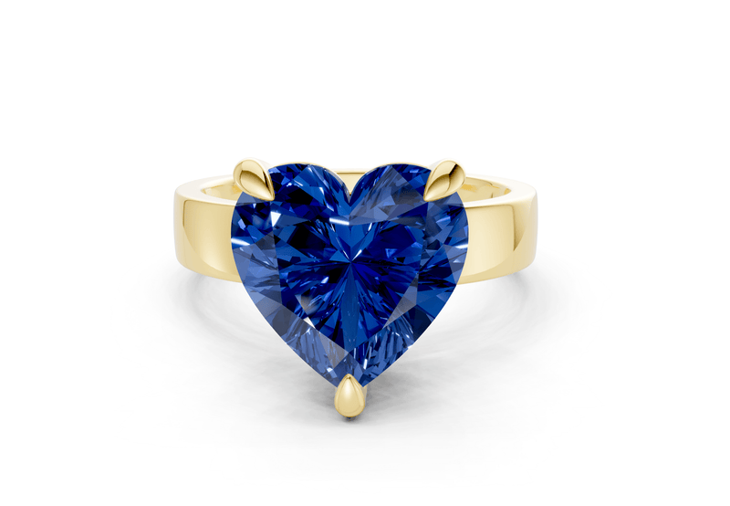 Cascade Sapphire Gemstone Solitaire Heart Cut 4mm Engagement Ring
