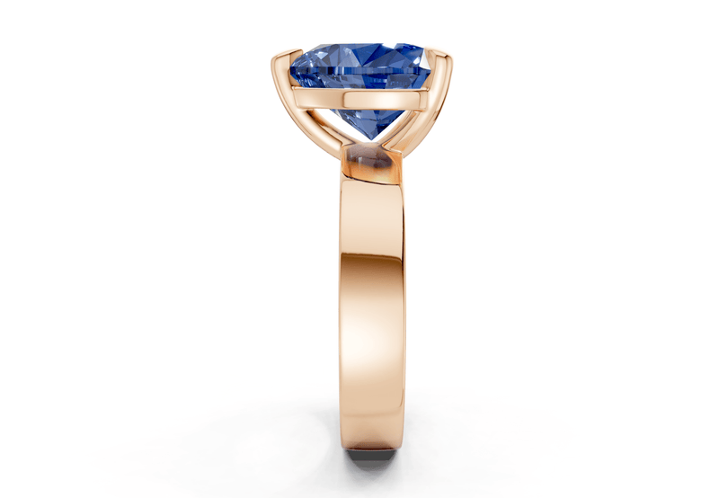 Cascade Sapphire Gemstone Solitaire Heart Cut 4mm Engagement Ring - Ring Premier
