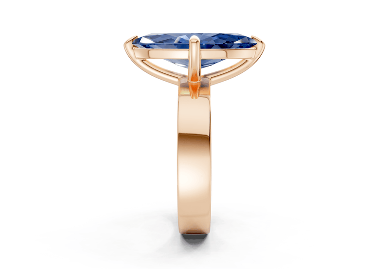 Cascade Sapphire Gemstone Solitaire Marquise Cut 4mm Engagement Ring - Ring Premier
