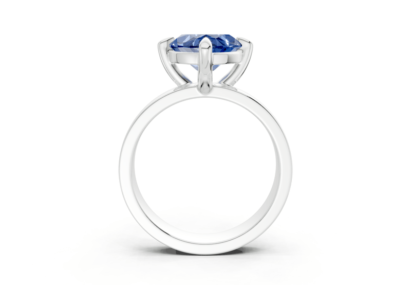 Cascade Sapphire Gemstone Solitaire Marquise Cut 4mm Engagement Ring - Ring Premier