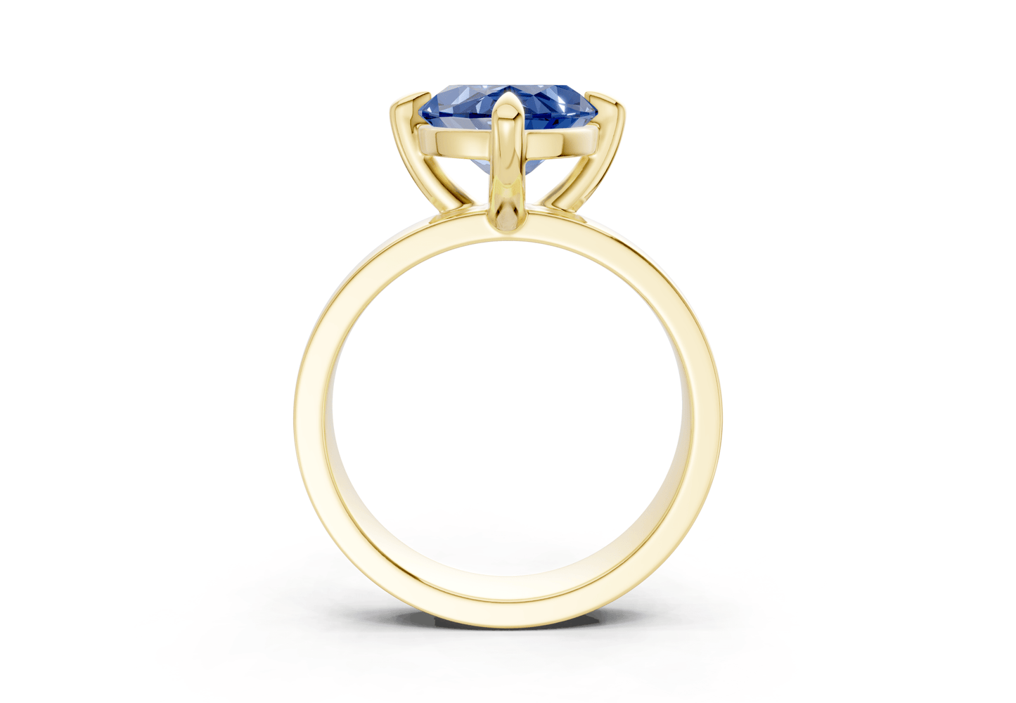 Cascade Sapphire Gemstone Solitaire Marquise Cut 4mm Engagement Ring - Ring Premier