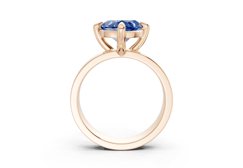 Cascade Sapphire Gemstone Solitaire Marquise Cut 4mm Engagement Ring - Ring Premier