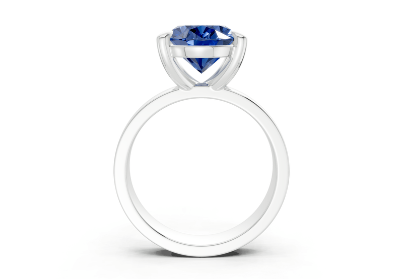 Cascade Sapphire Gemstone Solitaire Oval Cut 4mm Engagement Ring - Ring Premier