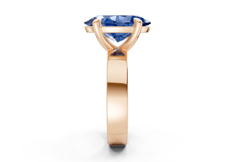 Cascade Sapphire Gemstone Solitaire Oval Cut 4mm Engagement Ring - Ring Premier