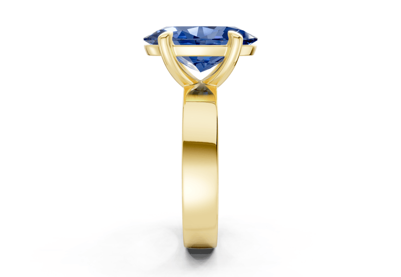 Cascade Sapphire Gemstone Solitaire Oval Cut 4mm Engagement Ring - Ring Premier
