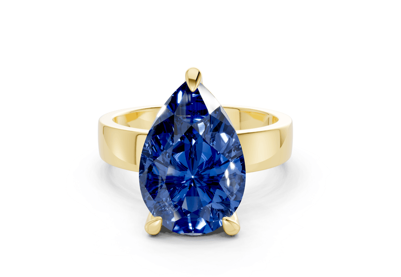 Cascade Sapphire Gemstone Solitaire Pear Cut 4mm Engagement Ring
