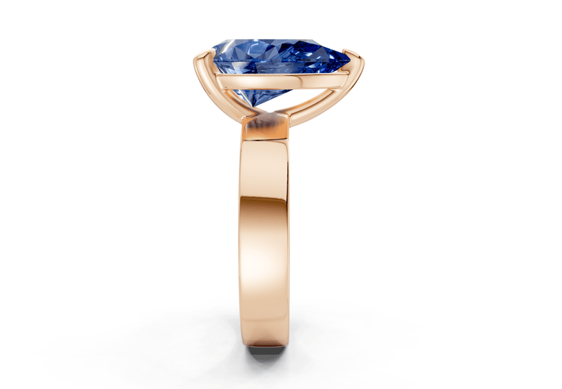 Cascade Sapphire Gemstone Solitaire Pear Cut 4mm Engagement Ring - Ring Premier