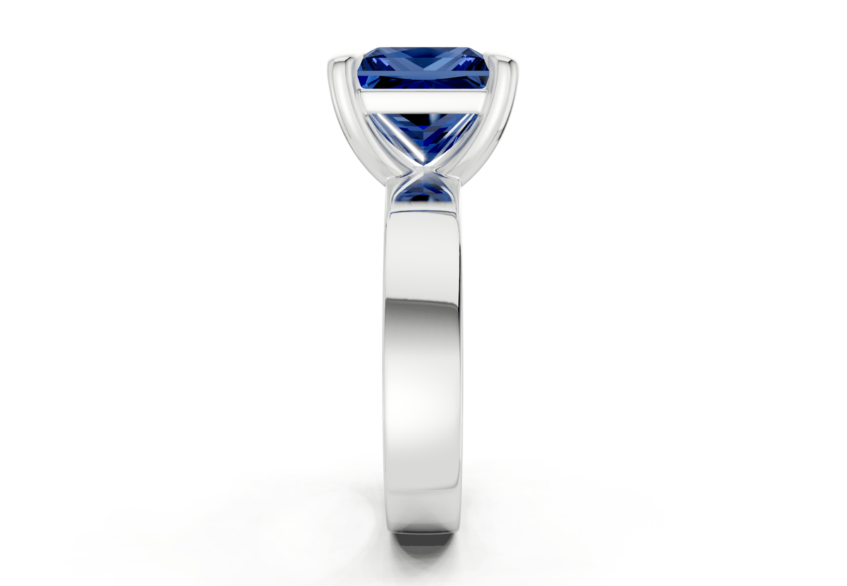 Cascade Sapphire Gemstone Solitaire Princess Cut 4mm Engagement Ring