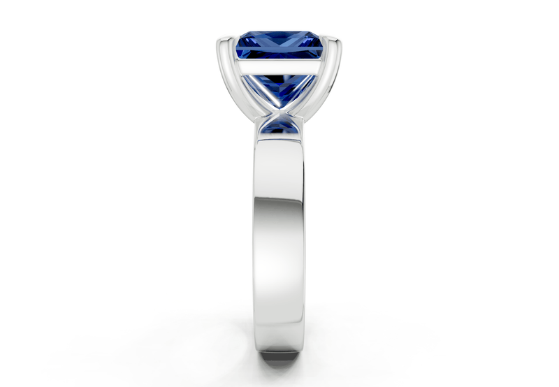 Cascade Sapphire Gemstone Solitaire Princess Cut 4mm Engagement Ring - Ring Premier