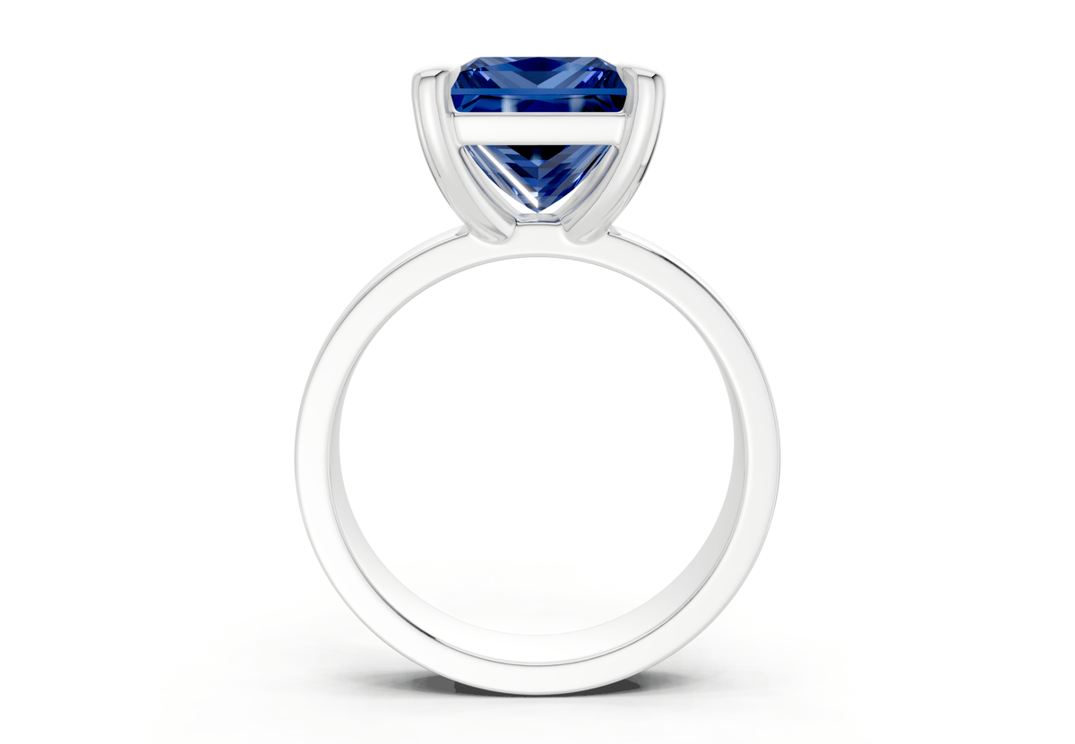 Cascade Sapphire Gemstone Solitaire Princess Cut 4mm Engagement Ring
