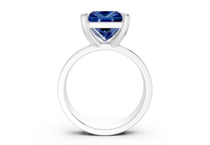 Cascade Sapphire Gemstone Solitaire Princess Cut 4mm Engagement Ring - Ring Premier