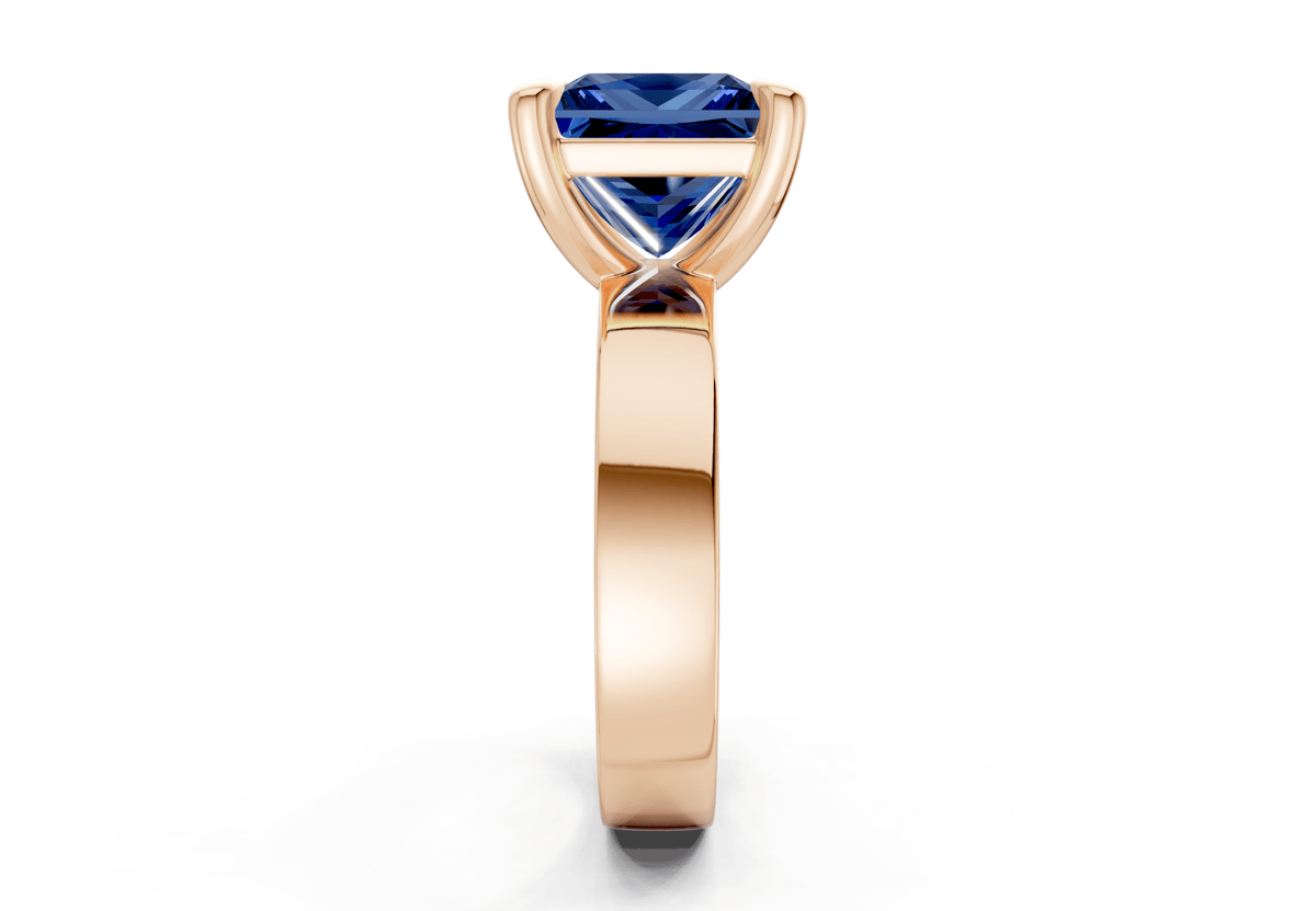 Cascade Sapphire Gemstone Solitaire Princess Cut 4mm Engagement Ring