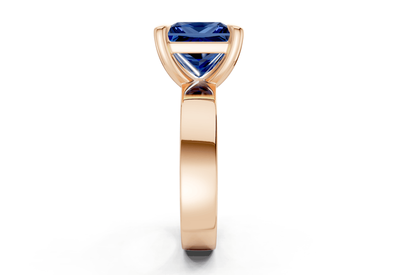 Cascade Sapphire Gemstone Solitaire Princess Cut 4mm Engagement Ring - Ring Premier