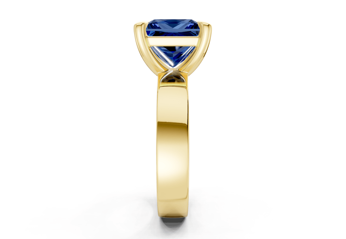 Cascade Sapphire Gemstone Solitaire Princess Cut 4mm Engagement Ring