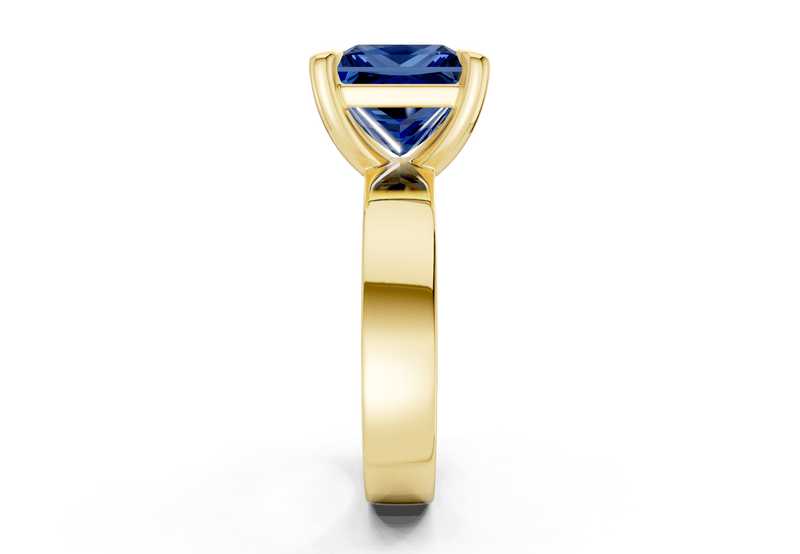 Cascade Sapphire Gemstone Solitaire Princess Cut 4mm Engagement Ring - Ring Premier