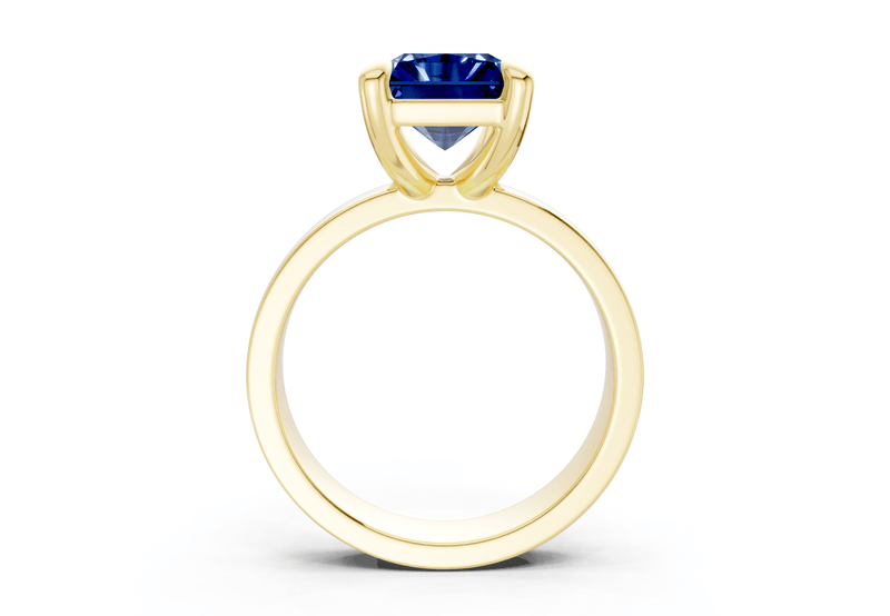 Cascade Sapphire Gemstone Solitaire Radiant Cut 4mm Engagement Ring