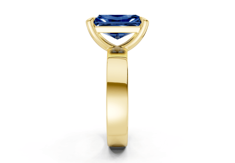 Cascade Sapphire Gemstone Solitaire Radiant Cut 4mm Engagement Ring - Ring Premier