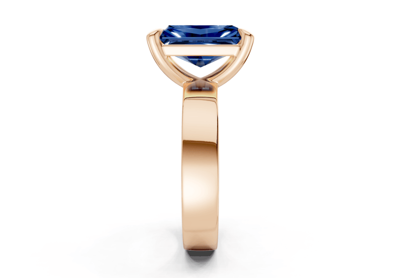 Cascade Sapphire Gemstone Solitaire Radiant Cut 4mm Engagement Ring - Ring Premier