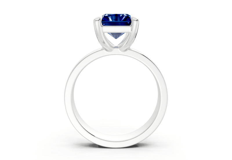 Cascade Sapphire Gemstone Solitaire Radiant Cut 4mm Engagement Ring - Ring Premier