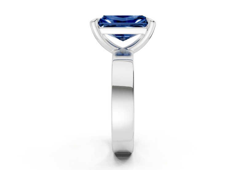 Cascade Sapphire Gemstone Solitaire Radiant Cut 4mm Engagement Ring - Ring Premier