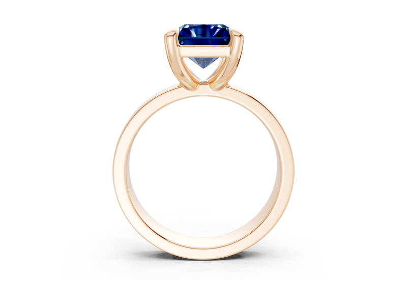 Cascade Sapphire Gemstone Solitaire Radiant Cut 4mm Engagement Ring - Ring Premier