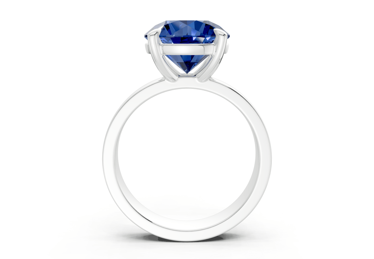 Cascade Sapphire Gemstone Solitaire Round Cut 4mm Engagement Ring