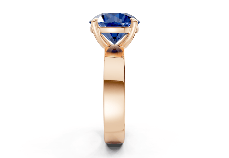 Cascade Sapphire Gemstone Solitaire Round Cut 4mm Engagement Ring - Ring Premier