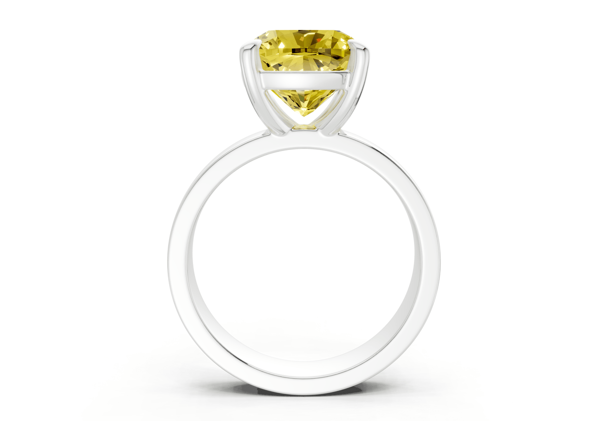 Cascade Yellow Diamond Solitaire Cushion Squareuare Cut 4mm Engagement Ring