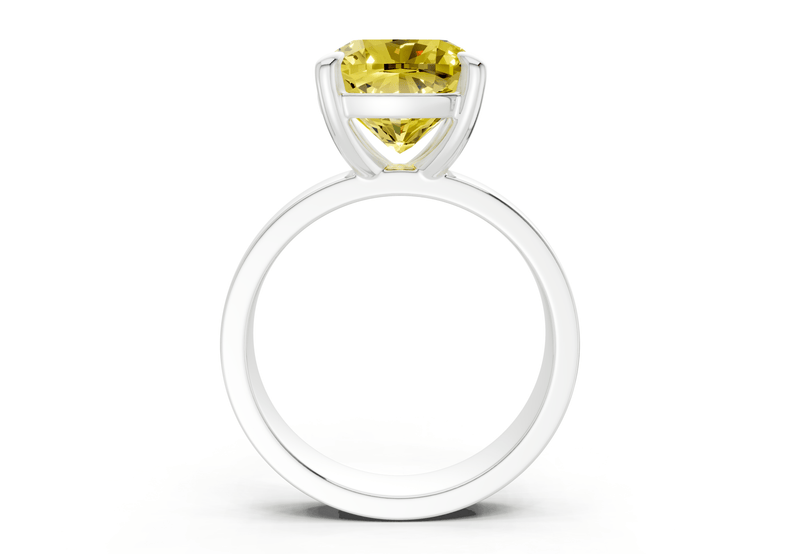 Cascade Yellow Diamond Solitaire Cushion Squareuare Cut 4mm Engagement Ring - Ring Premier