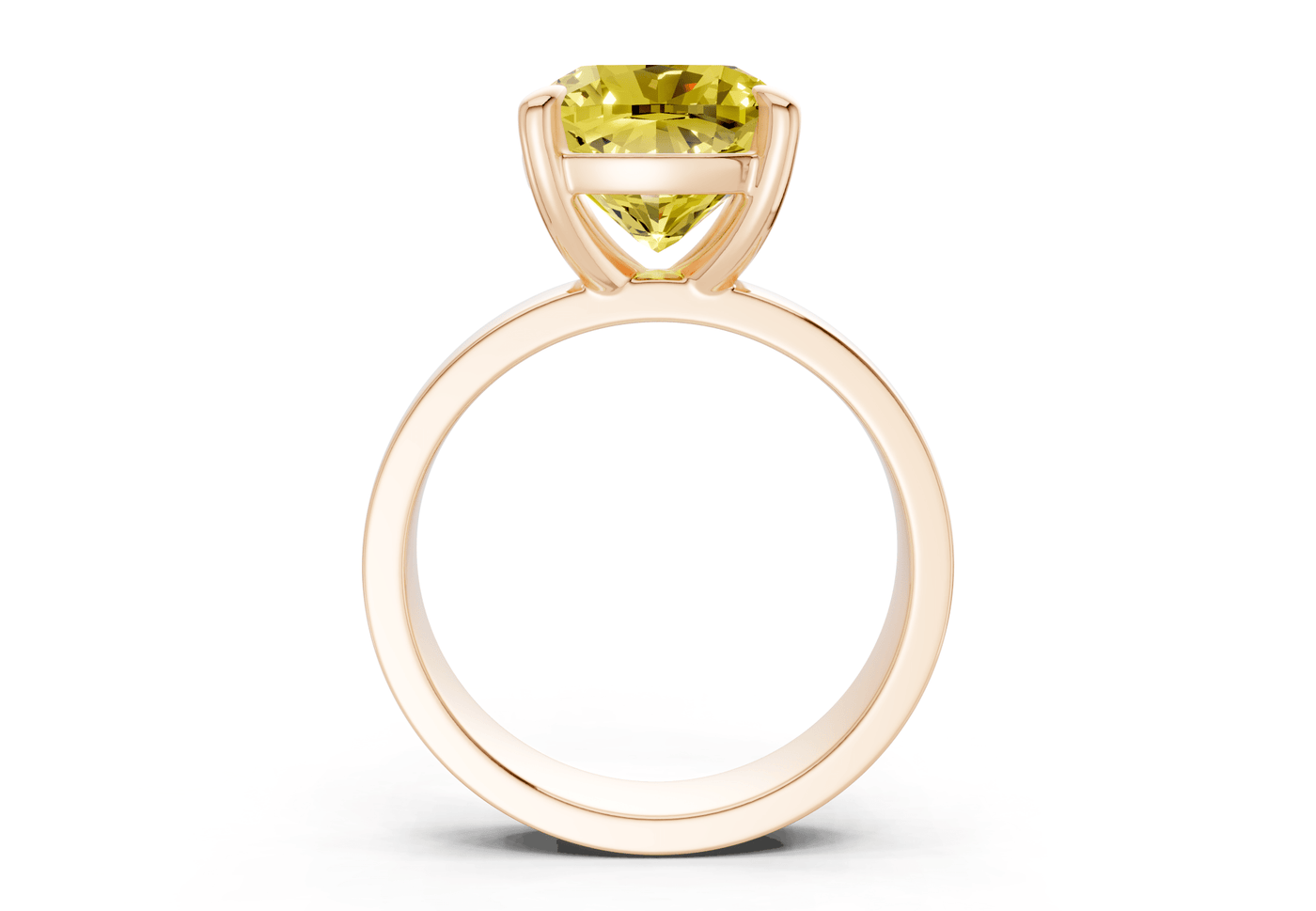 Cascade Yellow Diamond Solitaire Cushion Squareuare Cut 4mm Engagement Ring