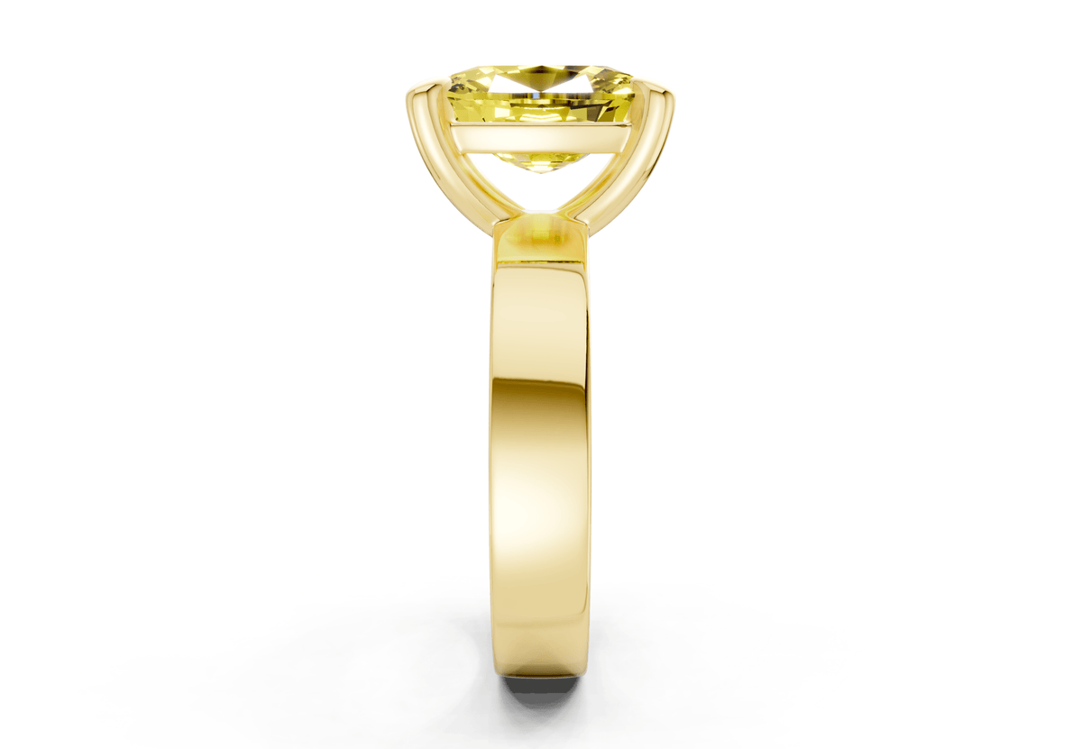 Cascade Yellow Diamond Solitaire Elongated Cushion Cut 4mm Engagement Ring