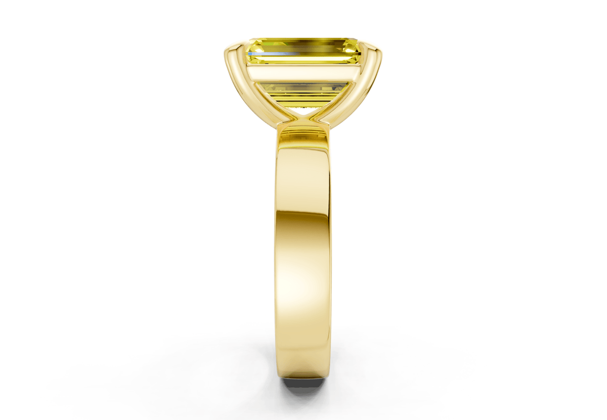 Cascade Yellow Diamond Solitaire Emerald Cut 4mm Engagement Ring