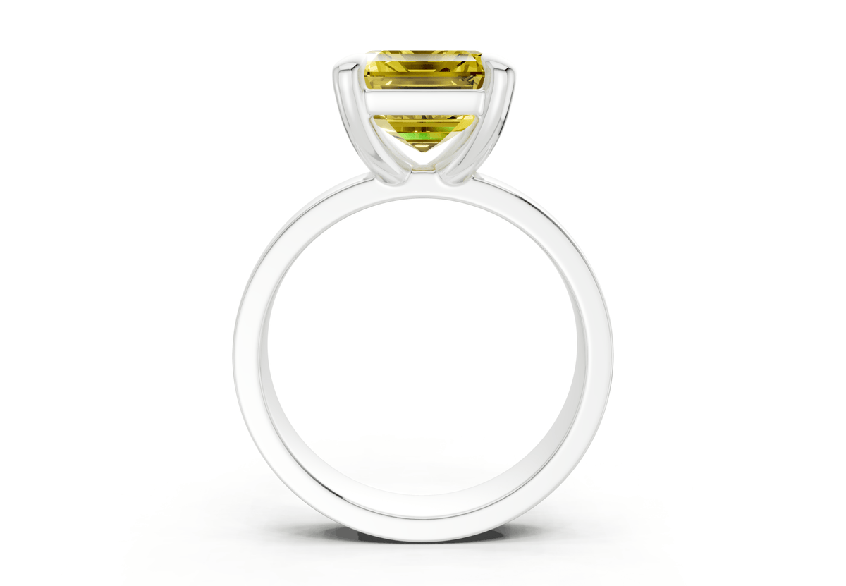 Cascade Yellow Diamond Solitaire Emerald Cut 4mm Engagement Ring