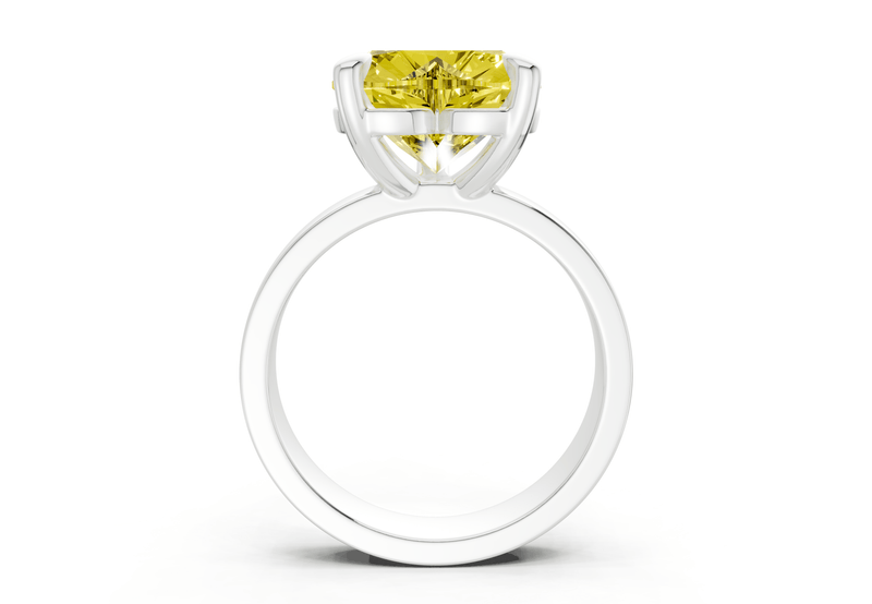 Cascade Yellow Diamond Solitaire Heart Cut 4mm Engagement Ring - Ring Premier
