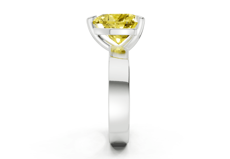 Cascade Yellow Diamond Solitaire Heart Cut 4mm Engagement Ring - Ring Premier