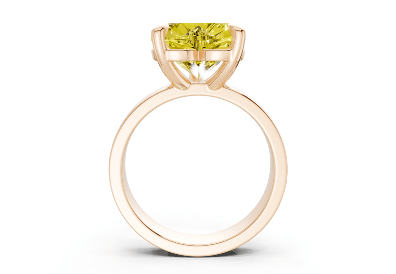Cascade Yellow Diamond Solitaire Heart Cut 4mm Engagement Ring - Ring Premier