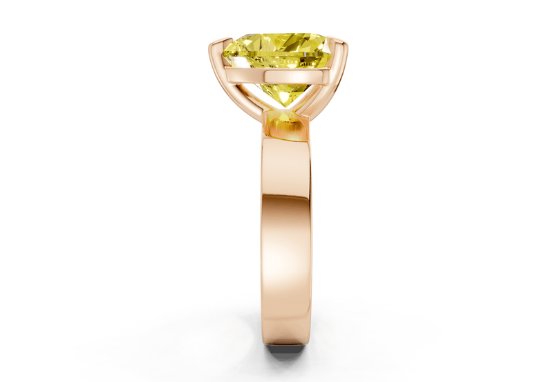 Cascade Yellow Diamond Solitaire Heart Cut 4mm Engagement Ring - Ring Premier
