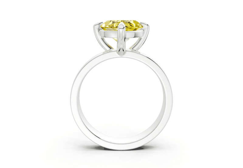 Cascade Yellow Diamond Solitaire Marquise Cut 4mm Engagement Ring - Ring Premier