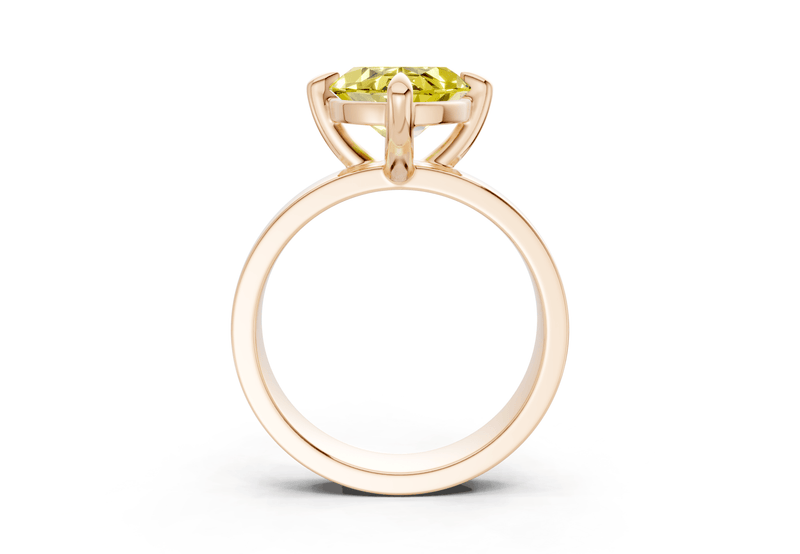 Cascade Yellow Diamond Solitaire Marquise Cut 4mm Engagement Ring - Ring Premier