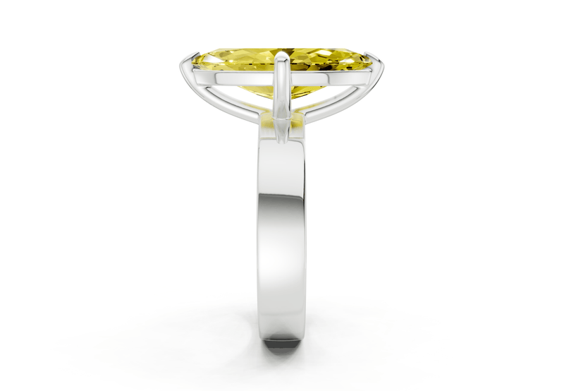 Cascade Yellow Diamond Solitaire Marquise Cut 4mm Engagement Ring - Ring Premier