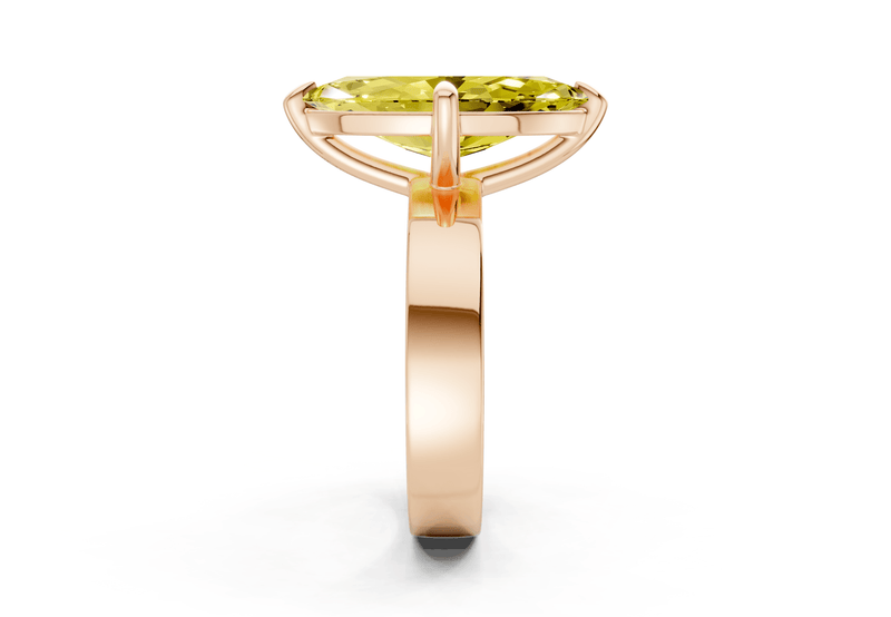 Cascade Yellow Diamond Solitaire Marquise Cut 4mm Engagement Ring - Ring Premier