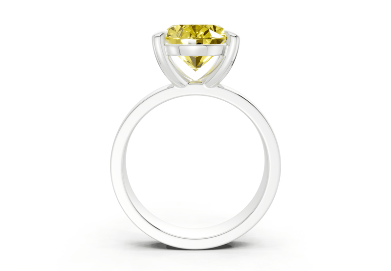 Cascade Yellow Diamond Solitaire Oval Cut 4mm Engagement Ring - Ring Premier