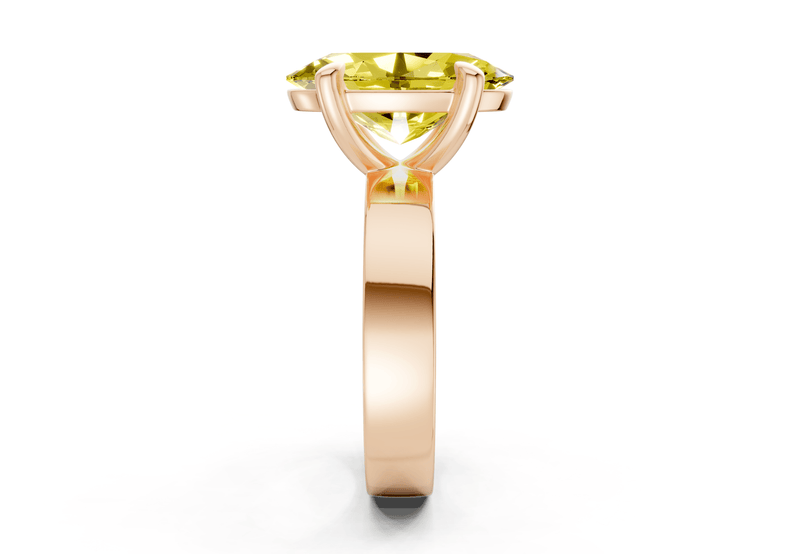 Cascade Yellow Diamond Solitaire Oval Cut 4mm Engagement Ring - Ring Premier