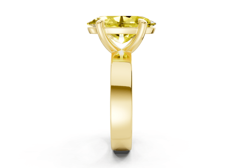 Cascade Yellow Diamond Solitaire Oval Cut 4mm Engagement Ring - Ring Premier