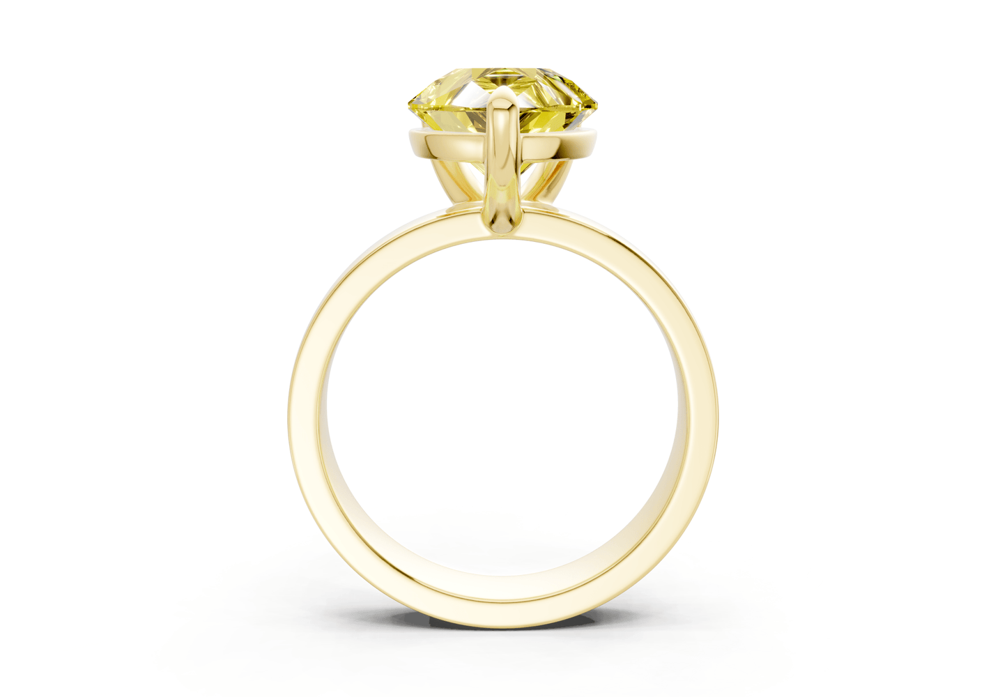 Cascade Yellow Diamond Solitaire Pear Cut 4mm Engagement Ring - Ring Premier