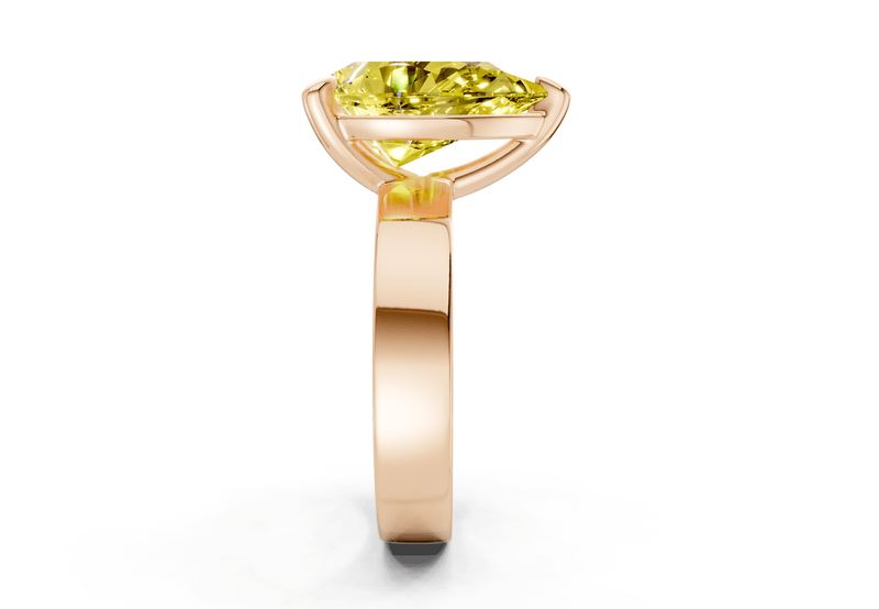 Cascade Yellow Diamond Solitaire Pear Cut 4mm Engagement Ring - Ring Premier