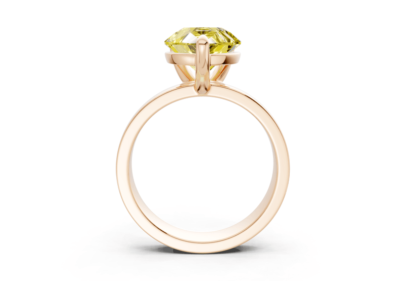 Cascade Yellow Diamond Solitaire Pear Cut 4mm Engagement Ring - Ring Premier